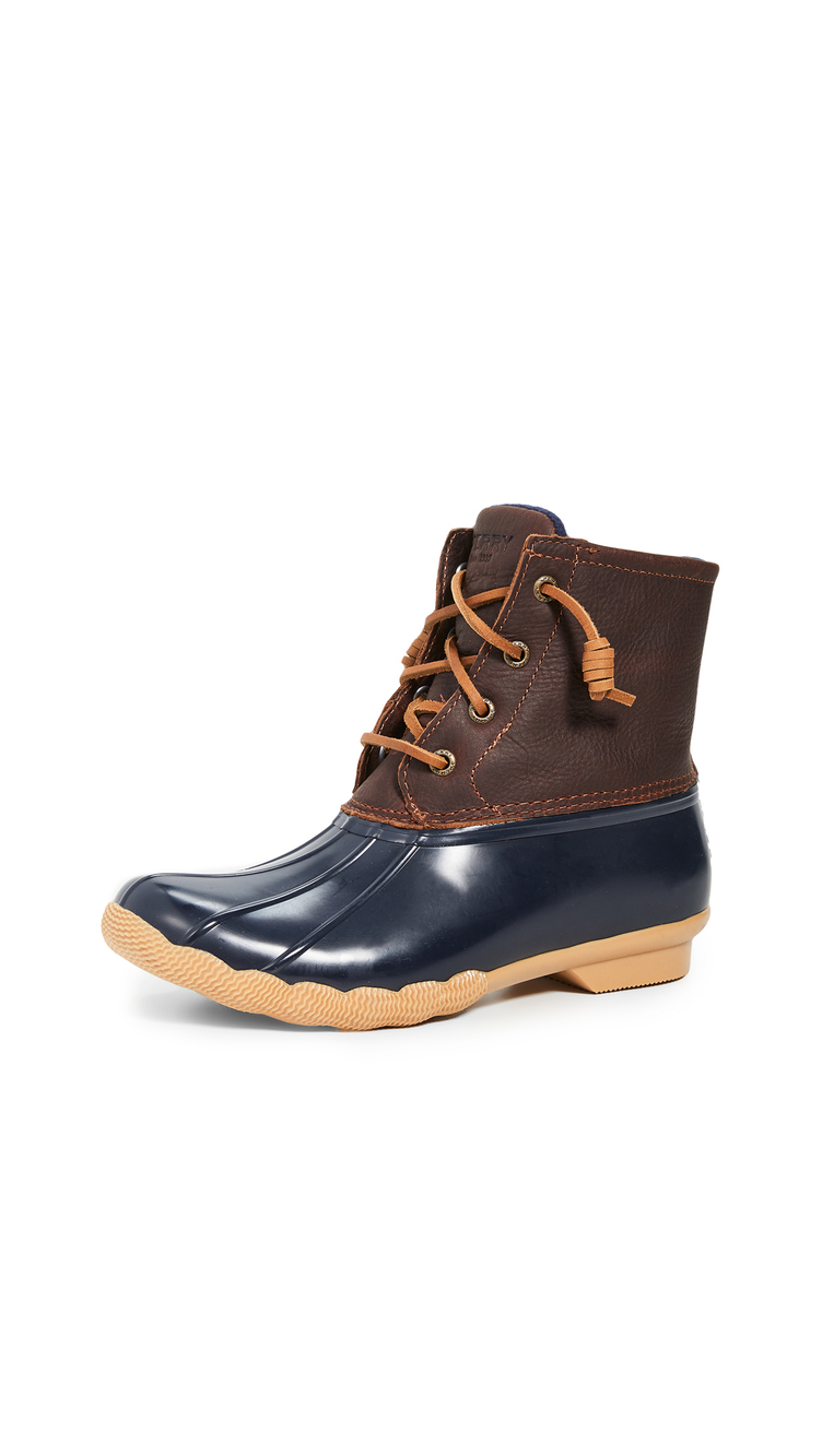 Sperry Women's Saltwater Boots, Tan/Navy, 8.5